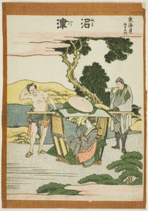 Numatsu, fra serien "Fifty-three Stations of the Tokaido (Tokaido gojusan tsugi)" av Katsushika Hokusai