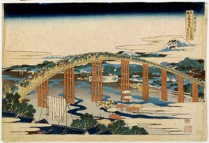Okazaki Yahagi B Ri d Geo Ver Urban grad. Japan sleep p Hayashi t av Hokusai (1760-1894) av Katsushika Hokusai