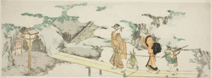 På gangbroen av Katsushika Hokusai