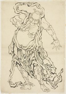 En av Nio (A Guardian), ca. 1815-1849 (blekk på papir) av Katsushika Hokusai
