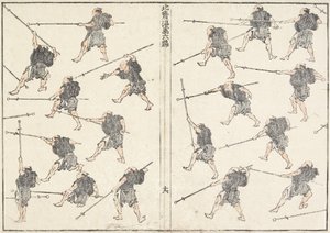 Praksis av langskaftet sverd, 1817 av Katsushika Hokusai