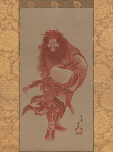 Red Shoki, Demon Queller, datert 1847. av Katsushika Hokusai