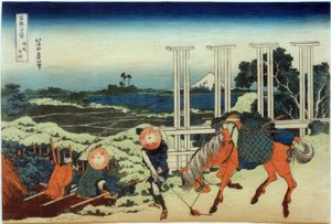 Senju i Musashi-provinsen av Katsushika Hokusai