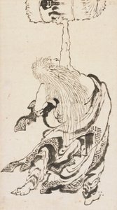 En jomfru, en sake-familie, Edo-perioden, eller? 1840-årene. av Katsushika Hokusai