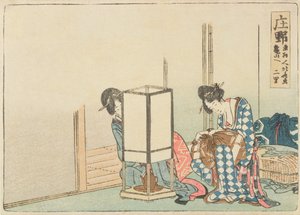 Shono, fra serien med 'Fifty-tre stations of the Tokaido Highway', etter 1804 (farget treblokktrykk) av Katsushika Hokusai