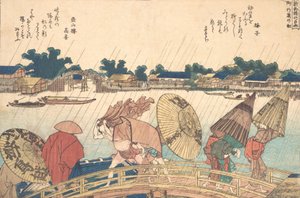 Dusj ved New Yanagi Bridge, 1806. av Katsushika Hokusai