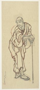 Skisse for et treblokktrykk, slutten av 1700-begynnelsen av 1800-tallet. av Katsushika Hokusai