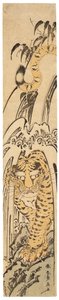 Takishita no tora (Tiger under en foss), ca. 1780-tallet (treblokktrykk) av Katsushika Hokusai