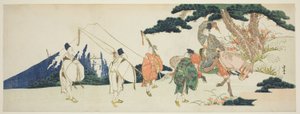 Den østlige reisen til den berømte poeten Ariwara og Narihira av Katsushika Hokusai