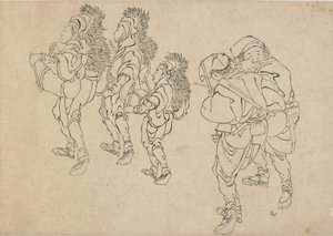 Løvedansen, sent på 1700-tallet - begynnelsen av 1800-tallet. av Katsushika Hokusai