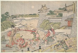 The Loyal League of Forty-seven R?nin (Ch?shingura), akt III: Kampei angrepet av Bannai og hans menn av Katsushika Hokusai