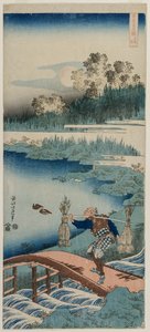 The Rush Gatherer, fra serien A True Mirror of Chinese and Japanese Poetry av Katsushika Hokusai