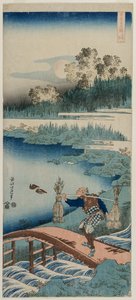 The Rush Gatherer, fra serien A True Mirror of Chinese and Japanese Poetry, 1834-1835. av Katsushika Hokusai
