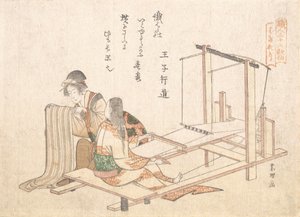 Vevefabrikken, ca. 1802. av Katsushika Hokusai