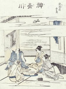 To par i et interiør (treblokktrykk) av Katsushika Hokusai