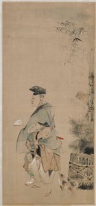 To entertainere som rusler på det nye året, Edo-perioden, ca. 1798-1801. av Katsushika Hokusai