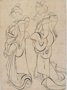 To kvinner, sent på 1700-tallet - begynnelsen av 1800-tallet. av Katsushika Hokusai