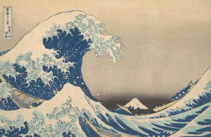 Under bølgen utenfor Kanagawa Kanagawa oki nami ura, også kjent som The Great Wave, ..., ca. 1830-32. av Katsushika Hokusai