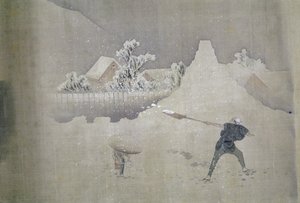 Utsikt over Mt.Fuji, fra den malte rullen av Tolv utsikter over Mt.Fuji av Katsushika Hokusai