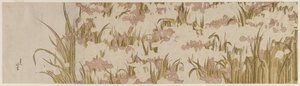 Hvit og lilla iris av Katsushika Hokusai