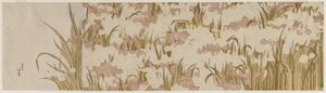 Hvite og lilla iris, tidlig på 1800-tallet. av Katsushika Hokusai
