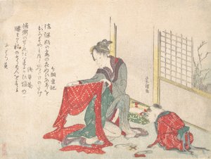 Kvinne foldeduk, sent på 1700-tallet - begynnelsen av 1800-tallet. av Katsushika Hokusai
