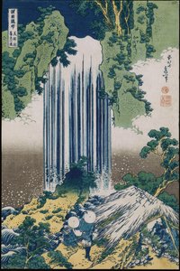 Yoro Waterfall, Mino Province", fra serien "A Journey to the Waterfalls of all the Provinces" av Katsushika Hokusai