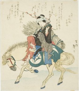 En kvinne fra Ohara til hest av Katsushika Taito II