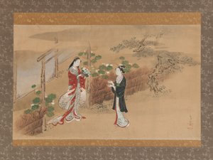 Evening Faces Yugao-kapittel fra The Tale of Genji Genji monogatari, 1700-tallet. av Kawamata Tsunemasa