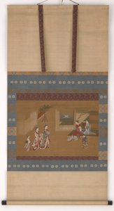 To yujo gjør et nyttår påkaller to andre, 1700-tallet. av Kawamata Tsunemasa