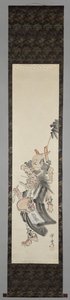 En demon er en bøllmunk Begging Devil Monk (oni no nembutsu) av Kawanabe Kyosai