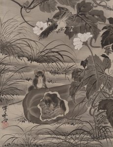 Mus i en melon, ca. 1887. av Kawanabe Kyosai