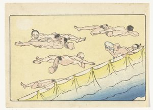 hvilende menn The Big Tail (serietittel) av Kawanabe Kyosai