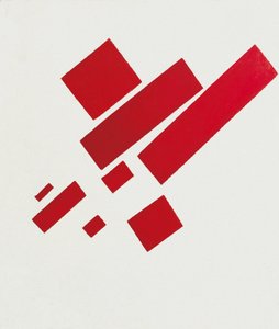 Åtte røde rektangler. Maleri av Kazimir Severinovich Malevich (Malevich, Malevic) (1878-1935)