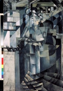 Livet på et stort hotell. Maleri av Kasimir Severinovich Malevich (Malevich, Malevic) (1878-1935), olje på lerret av Kazimir Severinovich Malevich