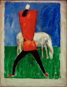 Mann og hest av Kazimir Severinovich Malevich