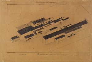 Moderne bygninger, 1923-1924 av Kazimir Severinovich Malevich