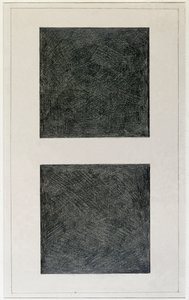 Suprematistisk element: to firkanter (olje på lerret, 1900-tallet) av Kazimir Severinovich Malevich
