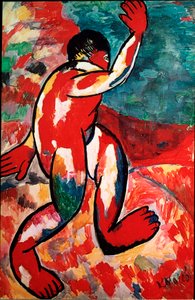 The Bather Painting av Kasimir Malevic (Malevich, Malevitch) (1878-1935) 1910 Dim. 105x69 cm Amsterdam, Stedelijk Museum av Kazimir Severinovich Malevich