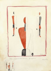 Tre suprematistiske skikkelser, ca. 1921-2 av Kazimir Severinovich Malevich