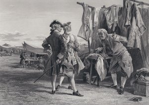Illustrasjon for The Pirate av Sir Walter Scott (gravering) av Keeley Halswelle