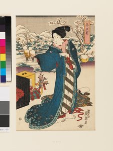 Bahnhof Akasaka von Keisai (1790-1848) Eisen