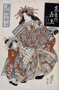 Die Kurtisane Shiratama aus dem Tamaya-Haus, ca. 1825 von Keisai (1790-1848) Eisen
