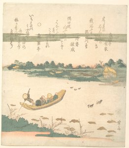 Ferge som krysser Sumida-elven av Keisai Eisen