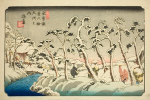 Nr. 15: Itahana (Jugo: Itahana), fra serien "Sixty-nine Stations of the Kisokaido (Kisokaido rokujukyu tsugi no uchi)" av Keisai Eisen
