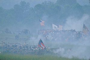 Gjenskaping av slaget ved Manassas, borgerkrigen, 2004 (bilde) av Kenneth Garrett