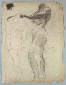 Figurstudie for "Jacob Wrestling with the Angel" av Kenyon Cox