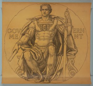 Regjeringen, tegneserie for mosaikk i Wisconsin State Capitol Rotunda av Kenyon Cox