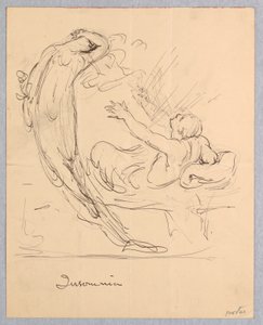 "Søvnløshet," Studer for en plakat for Paines selleriblanding av Kenyon Cox