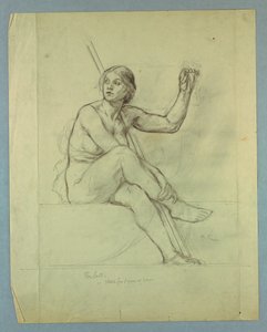 Jus, nakenstudie for "Contemplative Spirit of the East," Lunette i East Grand Staircase, Minnesota State Capitol, Saint Paul, MN av Kenyon Cox